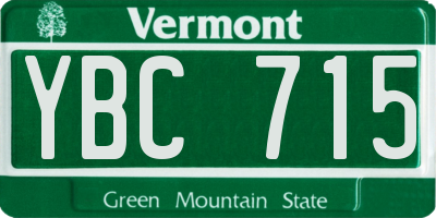 VT license plate YBC715