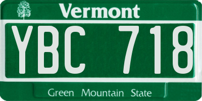 VT license plate YBC718