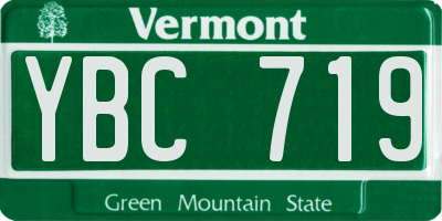 VT license plate YBC719