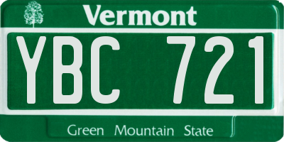 VT license plate YBC721