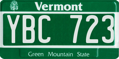 VT license plate YBC723