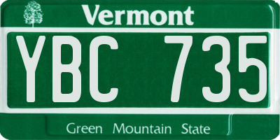 VT license plate YBC735