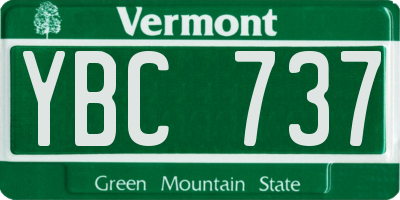 VT license plate YBC737