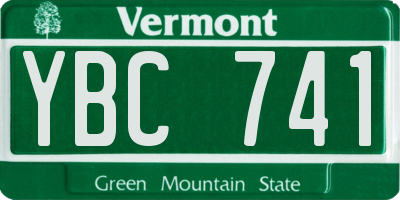 VT license plate YBC741