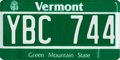 VT license plate YBC744
