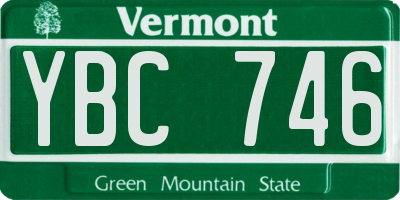 VT license plate YBC746