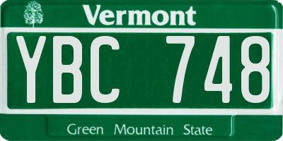 VT license plate YBC748