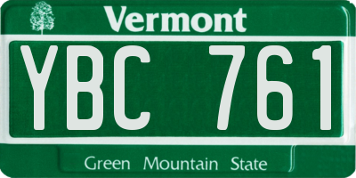 VT license plate YBC761