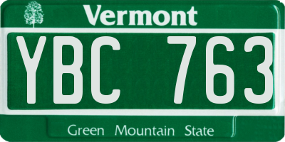 VT license plate YBC763