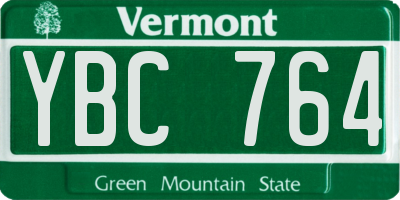 VT license plate YBC764