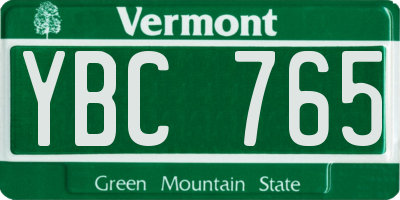 VT license plate YBC765