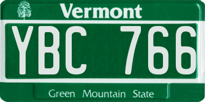 VT license plate YBC766