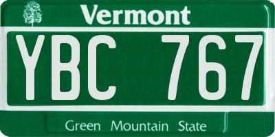 VT license plate YBC767