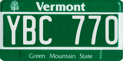 VT license plate YBC770