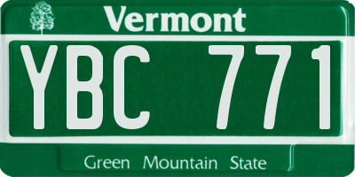 VT license plate YBC771