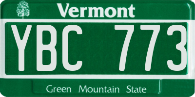 VT license plate YBC773