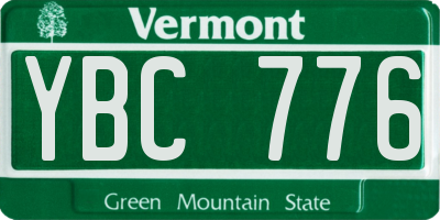 VT license plate YBC776