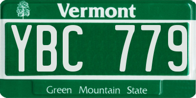 VT license plate YBC779