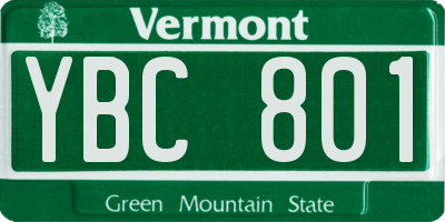 VT license plate YBC801