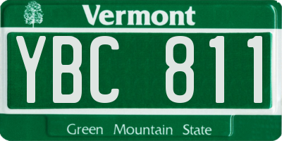 VT license plate YBC811