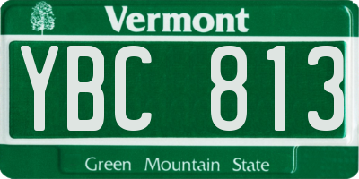 VT license plate YBC813