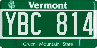 VT license plate YBC814