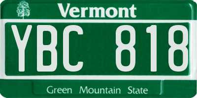 VT license plate YBC818