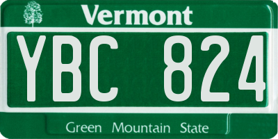 VT license plate YBC824