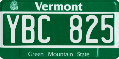 VT license plate YBC825