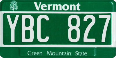 VT license plate YBC827