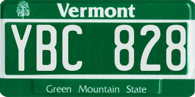 VT license plate YBC828