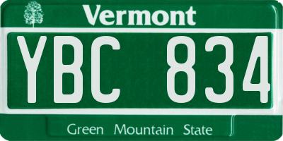 VT license plate YBC834
