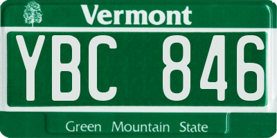VT license plate YBC846