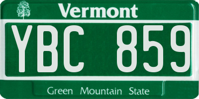 VT license plate YBC859