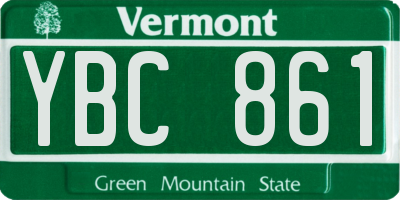 VT license plate YBC861