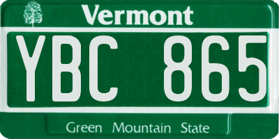 VT license plate YBC865