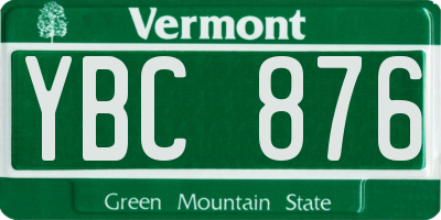VT license plate YBC876