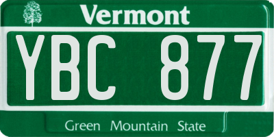 VT license plate YBC877