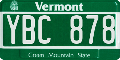VT license plate YBC878