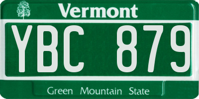 VT license plate YBC879