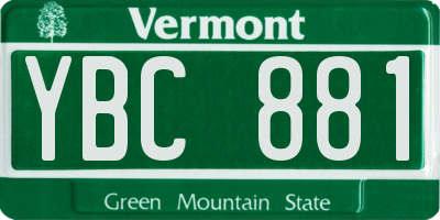 VT license plate YBC881