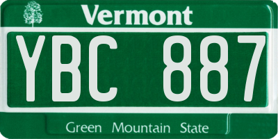VT license plate YBC887