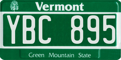 VT license plate YBC895