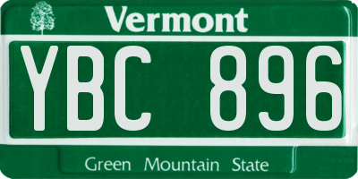 VT license plate YBC896