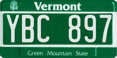 VT license plate YBC897