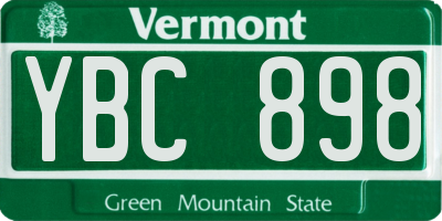 VT license plate YBC898