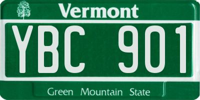 VT license plate YBC901