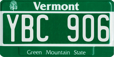 VT license plate YBC906
