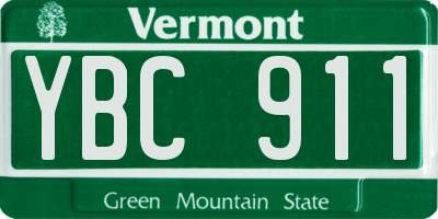VT license plate YBC911
