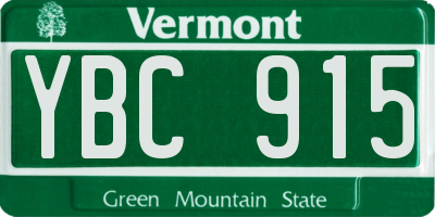 VT license plate YBC915